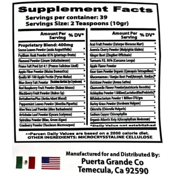 Fibra De Nopal 8 oz 100% Natural Suplemento Alimenticio/Cactus Fiber 8oz LO+NATURALDietary Supplement Vegan - Image 4