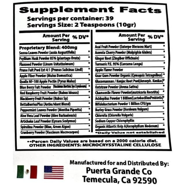 Fibra De Nopal 8 oz 100% Natural Suplemento Alimenticio/Cactus Fiber 8oz LO+NATURALDietary Supplement Vegan - Image 4