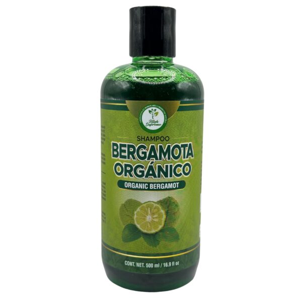 Shampoo organic bergamot (16.9 fl oz) with aloe vera & rosemary SHAMPOO ORGANICO BERGAMOTA con Sabila & Romero Cont. net. 500 ml