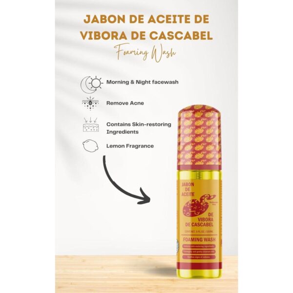 Jabón De Aceite de Vibora de cascabel (140g) + Foaming Wash Face & body (Jabón Líquido espumoso Para cara y Cuerpo) 150 ml Cleansing - Image 2