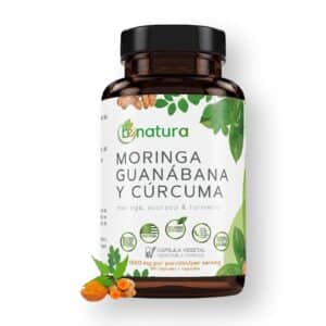 Moringa, Guanabana & Curcuma (Moringa, Soursop, & Turmeric) 90 Capsules 1500 mg per Serving Powerful Blend of 100% Natural Premium Ingredients, Vegetable, cultivada organicamente |organically Grown