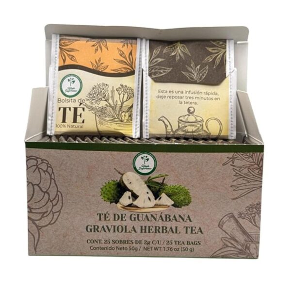 Guanabana te (Graviola herbal tea) 25 tea bags, vegan, 100% natural, hecho en mexico - Image 3