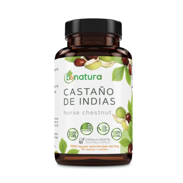 Castaño De Indias (Horse Chestnut Capsules) – 1500 mg per Serving, 90 Veggie Caps, 100% Natural, Premium Dietary Supplement, Made in USA – Supports Circulatory & Vein Health - Image 2