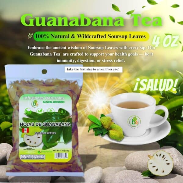 Whole Dried Graviola Soursop Leaves (4 oz 113g+ Leaves Per Bag) Hoja De Guanabana, 100% All Natural Fresh Tea From Mexico . TEA Beverage Traditional - Image 2