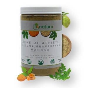 Leche de Alpiste, Curcuma, Guanabana & Moringa (Premium Canary Seed Milk – with Turmeric, Soursop & Moringa) – Superfood Blend by Bexpertsusa– 16 oz