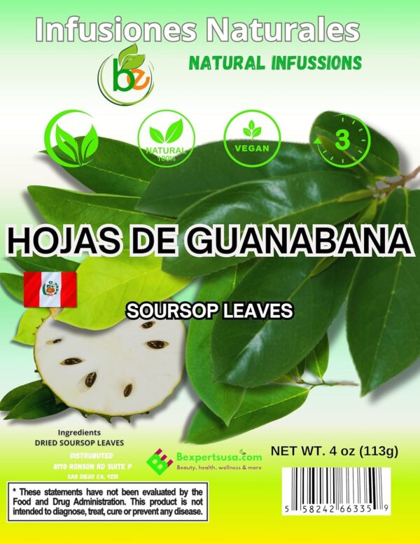 Whole Dried Graviola Soursop Leaves (4 oz 113g+ Leaves Per Bag) Hoja De Guanabana, 100% All Natural Fresh Tea From Mexico . TEA Beverage Traditional - Image 4