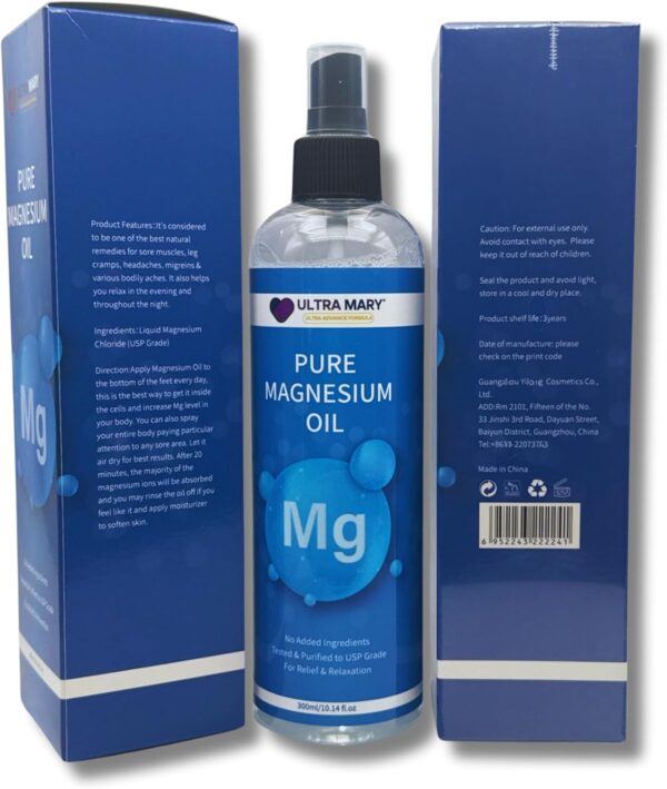 B-EXPERTS Ultra Pure Magnesium Oil Spray 300ml USP Grade Rapid Absorption Quick Dry No Residue Alcohol-Fre - Image 4
