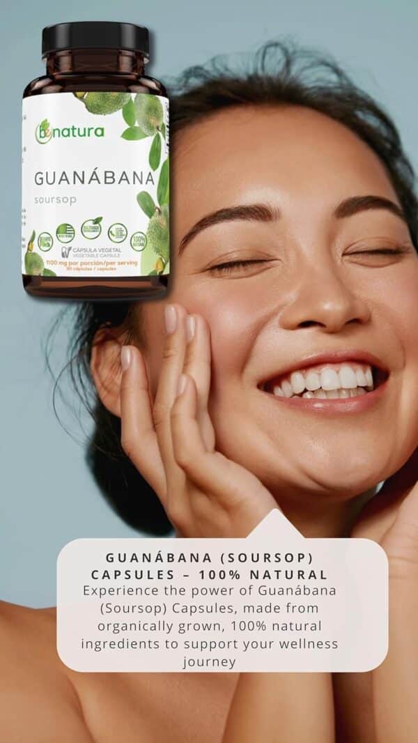 Guanábana Hoja Seca Té (Soursop) Combo – Dried Leaves Tea (4 oz Bag) + Capsules (90 Capsules, 1100 mg per Serving, Organically Grown) – 100% Natural, Vegan, Powerful Antioxidants–by Bexpertsusa - Image 3