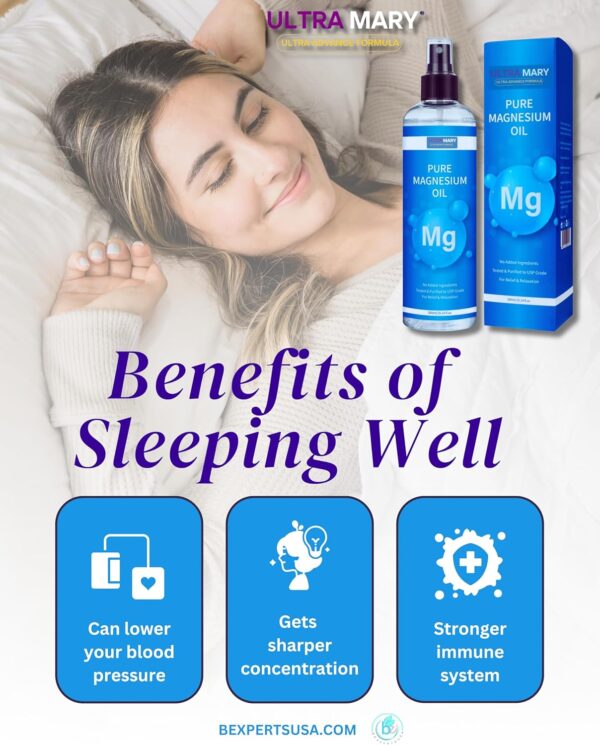 B-EXPERTS Ultra Pure Magnesium Oil Spray 300ml USP Grade Rapid Absorption Quick Dry No Residue Alcohol-Fre - Image 5