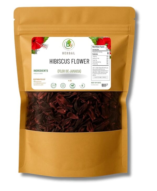 Flor de Jamaica – 4 oz Dried Hibiscus Flowers – Loose Leaf Herbal Tea & Mexican Agua Fresca Ingredient – Whole Flowers & Petals – Cut & Sifted – Caffeine-Free, Non-GMO, No Sugar,100% Natural – by Bexpertsusa - Image 5