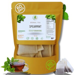 Yerbabuena Té (Spearmint Tea) – 60 Tea Bags – 100% Natural, Vegan, Herbal – Gluten-Free, Non-GMO – by Bexpertsusa