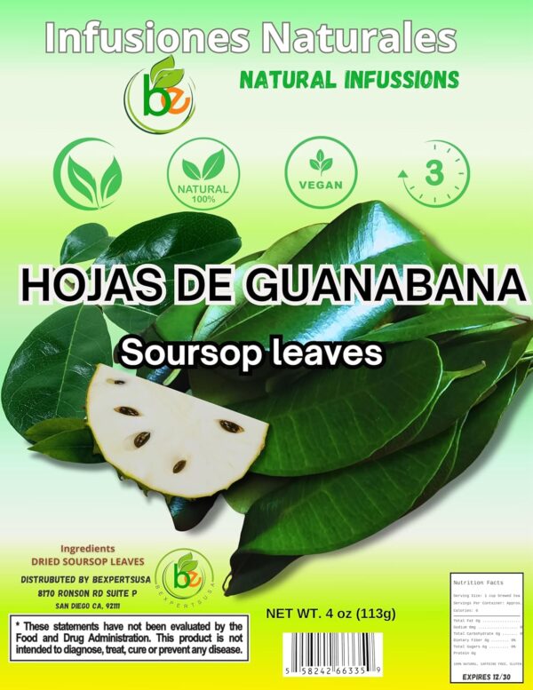 Guanábana Hoja Seca Té (Dried Soursop Leaves Tea) Combo, 4 oz Bag + Moringa 90 Organic Capsules, 1500 mg per Serving – 100% Natural, Vegan, Superfood – Non-GMO, Gluten-Free – Made in USA – Rich in Antioxidants & Essential Amino Acids - Image 7