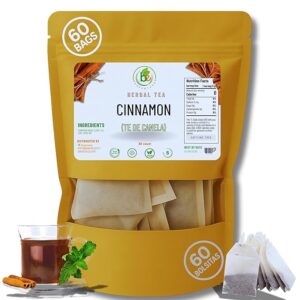 Canela Té (Cinnamon Tea) – 60 Tea Bags – 100% Natural, Vegan, Herbal – Gluten-Free, Non-GMO – by Bexpertsusa