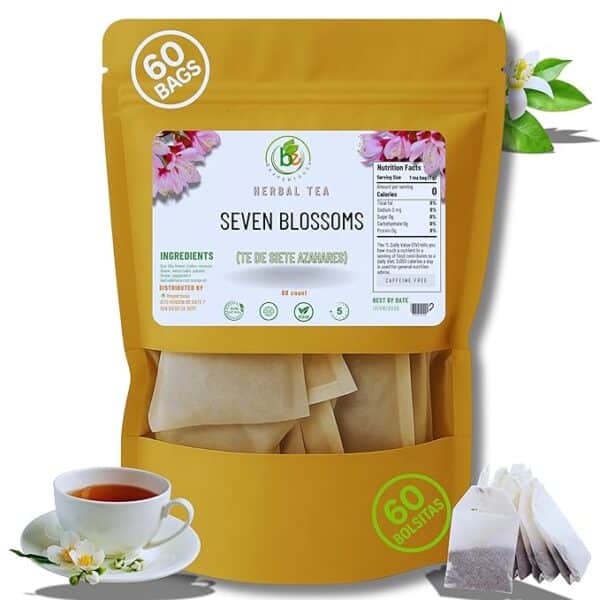 7 Siete Azahares Té (Seven Blossoms Tea) – 60 Tea Bags – 100% Natural, Vegan, Herbal – Gluten-Free, Non-GMO – by BexpertsUSA