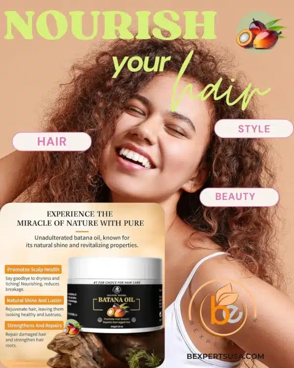 B-EXPERTS Batana Oil for Hair Growth - 100% Raw & Natural Hair Mask - 4.16 oz - Thickens Strengthens Moisturizes Repairs Split Ends - For All Hair Types - Bexpertsusa - Haircare - Image 2