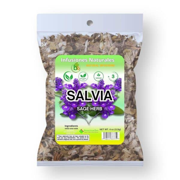 Salvia Tea (Sage Leaf Herbal Te) – 4 oz (113g) Loose Leaf – 100% Natural, Food-Grade, Caffeine-Free – Non-GMO, Vegan – Digestive & Relaxing Herbal Infusion – Not for Smudging or Burning - Image 3