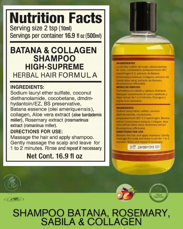 Batana Oil Hair Care Set-Shampoo with Collagen, Rosemary & Aloe Vera (16.9 fl oz) + Batana Oil Paste (4.16 oz) Nourishing & Moisturizing Duo–Salt-Free, Paraben-Free–For Dry & Thinning Hair–Men & Women - Image 8