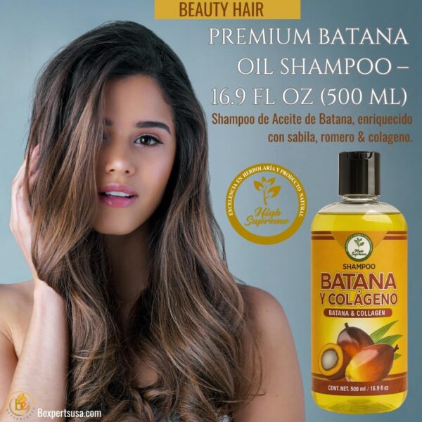 Batana Oil Shampoo with Collagen, Rosemary & Aloe Vera – Nourishing & Moisturizing – 16.9 fl oz – Salt-Free, Paraben-Free – For Dry & Thinning Hair–Men & Women–Supports Healthy-Looking Hair & Fullness - Image 6